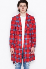 2016 A/W NUMBER (N)INE GOWN_FLANNEL CHECK RED