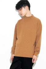 2020 A/W NUMBER (N)INE LOGO EMBROIDERED MOCK NECK WAFFLE SWEATER