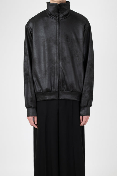 2026 S/S LAD MUSICIAN STRETCH FAUX LEATHER JERSEY TRACK JACKET