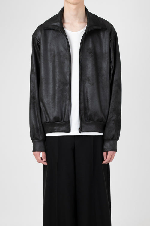 2026 S/S LAD MUSICIAN STRETCH FAUX LEATHER JERSEY TRACK JACKET