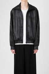 2026 S/S LAD MUSICIAN STRETCH FAUX LEATHER JERSEY TRACK JACKET