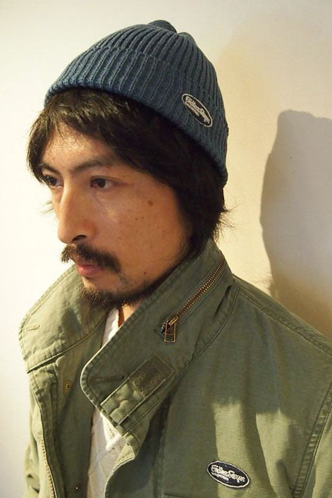 2017 S/S M indigo used wash cotton watch cap indigo light