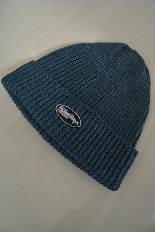 2017 S/S M indigo used wash cotton watch cap indigo light