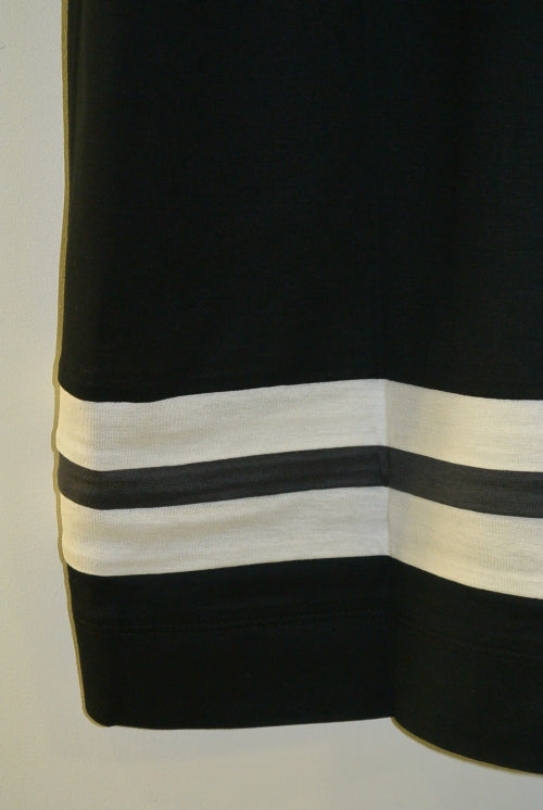 2018 S/S GalaabenD プライマリー天竺hem line loose BLACK×O.WHITE×GRAY