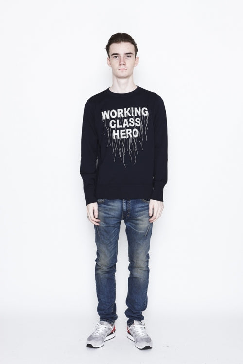2016 S/S NUMBER (N)INE SWEAT SHIRTS_WORKING CLASS HERO NAVY