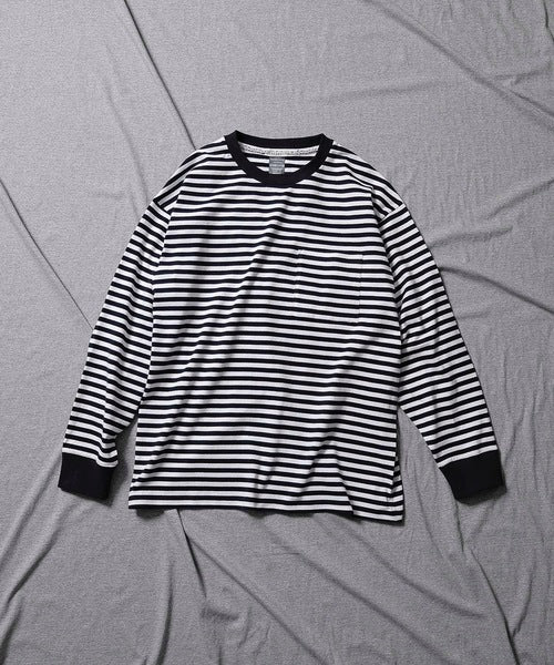 2023 S/S NUMBER (N)INE CLASSIC COTTON STRIPED POCKET OVER L/S T-SHIRT