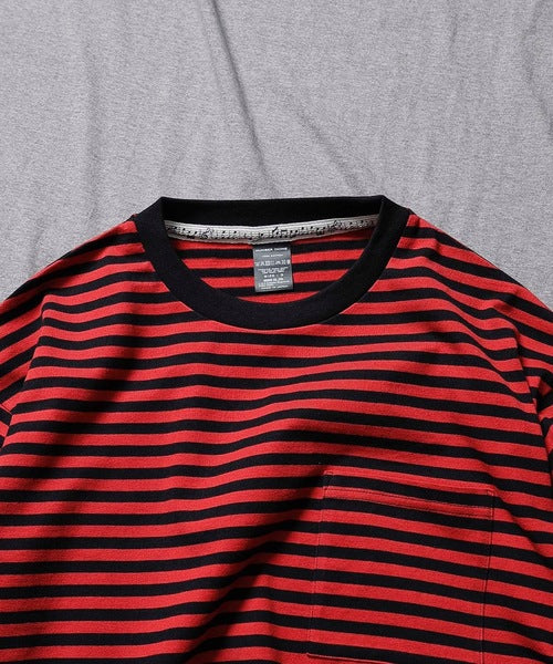 2023 S/S NUMBER (N)INE CLASSIC COTTON STRIPED POCKET OVER L/S T-SHIRT