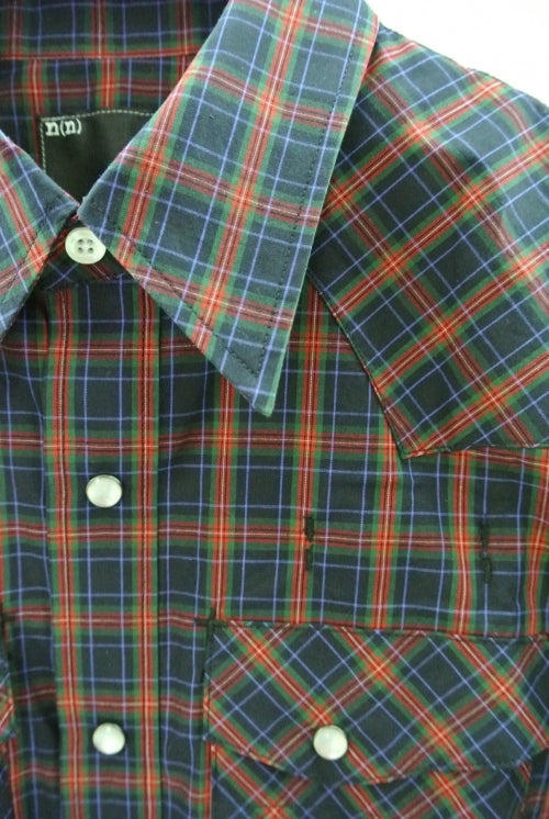 2015 S/S n(n) BY NUMBER (N)INE WESTERN SHIRTS L/S__TARTAN CHECK RED