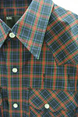 2015 S/S n(n) BY NUMBER (N)INE WESTERN SHIRTS L/S__TARTAN CHECK RED