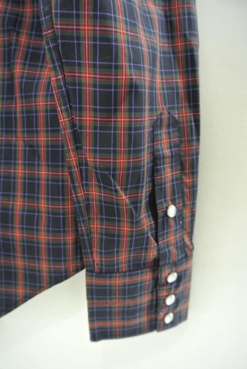 2015 S/S n(n) BY NUMBER (N)INE WESTERN SHIRTS L/S__TARTAN CHECK RED