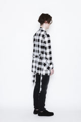 2016 S/S NUMBER (N)INE　FLY FLONT GOWN_BUFFALO CHECK BLACKxWHITE