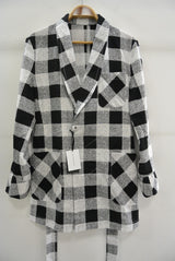 2016 S/S NUMBER (N)INE　FLY FLONT GOWN_BUFFALO CHECK BLACKxWHITE
