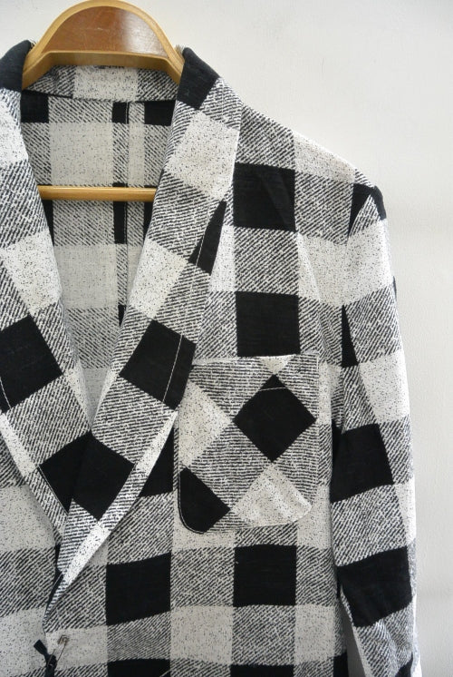 2016 S/S NUMBER (N)INE　FLY FLONT GOWN_BUFFALO CHECK BLACKxWHITE