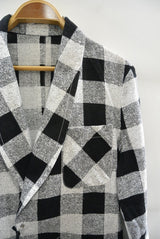 2016 S/S NUMBER (N)INE　FLY FLONT GOWN_BUFFALO CHECK BLACKxWHITE