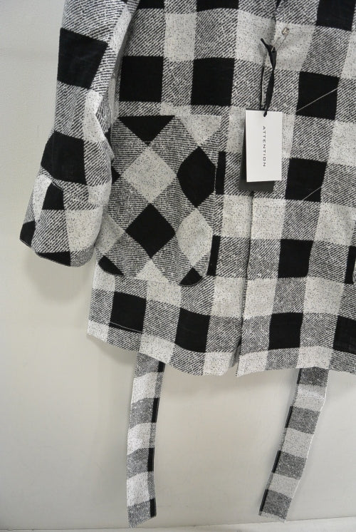 2016 S/S NUMBER (N)INE　FLY FLONT GOWN_BUFFALO CHECK BLACKxWHITE
