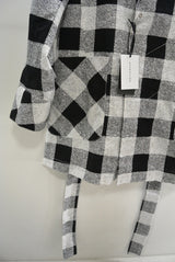 2016 S/S NUMBER (N)INE　FLY FLONT GOWN_BUFFALO CHECK BLACKxWHITE