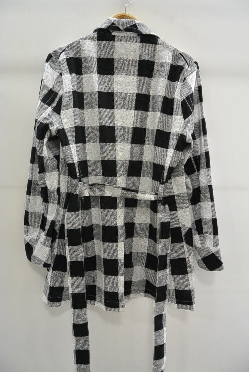 2016 S/S NUMBER (N)INE　FLY FLONT GOWN_BUFFALO CHECK BLACKxWHITE