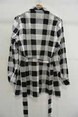 2016 S/S NUMBER (N)INE　FLY FLONT GOWN_BUFFALO CHECK BLACKxWHITE