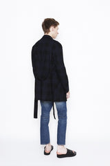 2016 S/S NUMBER (N)INE　FLY FLONT GOWN_BUFFALO CHECK BLACKxNAVY