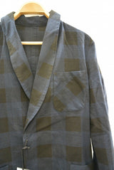 2016 S/S NUMBER (N)INE　FLY FLONT GOWN_BUFFALO CHECK BLACKxNAVY