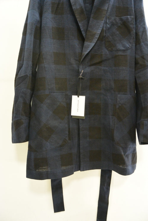 2016 S/S NUMBER (N)INE　FLY FLONT GOWN_BUFFALO CHECK BLACKxNAVY