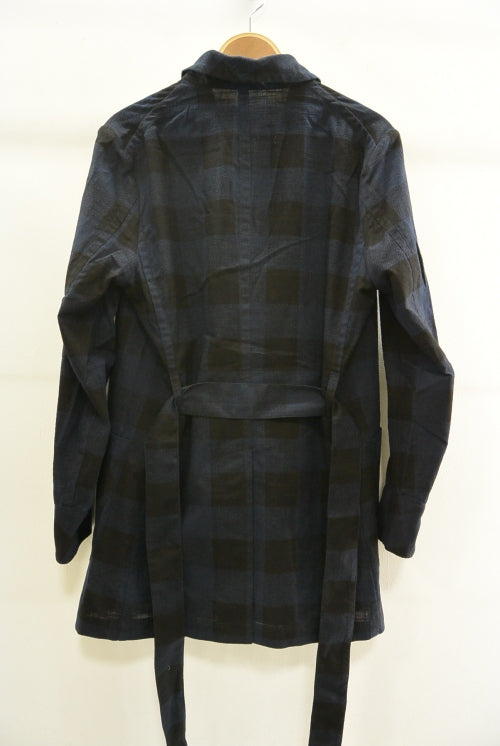 2016 S/S NUMBER (N)INE　FLY FLONT GOWN_BUFFALO CHECK BLACKxNAVY