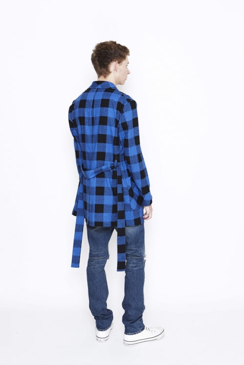 2016 S/S NUMBER (N)INE　FLY FLONT GOWN_BUFFALO CHECK BLACKxBLUE