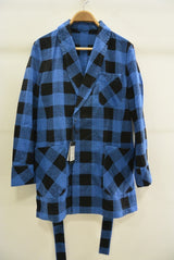 2016 S/S NUMBER (N)INE　FLY FLONT GOWN_BUFFALO CHECK BLACKxBLUE