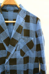 2016 S/S NUMBER (N)INE　FLY FLONT GOWN_BUFFALO CHECK BLACKxBLUE