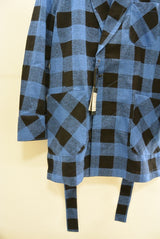 2016 S/S NUMBER (N)INE　FLY FLONT GOWN_BUFFALO CHECK BLACKxBLUE