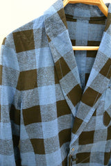 2016 S/S NUMBER (N)INE　FLY FLONT GOWN_BUFFALO CHECK BLACKxBLUE