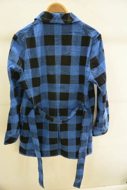 2016 S/S NUMBER (N)INE　FLY FLONT GOWN_BUFFALO CHECK BLACKxBLUE