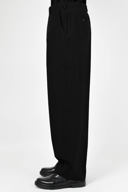2025 S/S LAD MUSICIAN WOOL GABARDINE WIDE TAPERED SLACKS