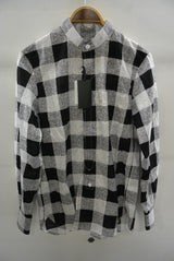 2016 S/S NUMBER (N)INE　FLY FLONT BAND COLLAR SHIRTS_BUFFALO CHECK BLACKxWHITE