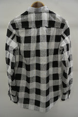 2016 S/S NUMBER (N)INE　FLY FLONT BAND COLLAR SHIRTS_BUFFALO CHECK BLACKxWHITE