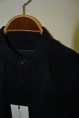 2016 S/S NUMBER (N)INE　FLY FLONT BAND COLLAR SHIRTS_BUFFALO CHECK BLACKxNAVY