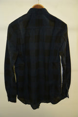 2016 S/S NUMBER (N)INE　FLY FLONT BAND COLLAR SHIRTS_BUFFALO CHECK BLACKxNAVY