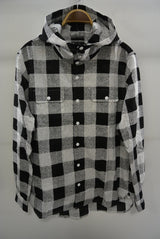 2016 S/S NUMBER (N)INE　HOODED SHIRTS_BUFFALO CHECK BLACKxWHITE
