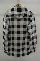 2016 S/S NUMBER (N)INE　HOODED SHIRTS_BUFFALO CHECK BLACKxWHITE