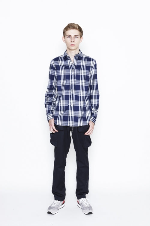 2016 S/S NUMBER (N)INE　FLY FLONT SHIRTS_TWILL CHECK BLUE