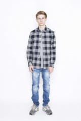 2016 S/S NUMBER (N)INE　FLY FLONT SHIRTS_TWILL CHECK BLACK