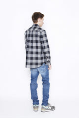 2016 S/S NUMBER (N)INE　FLY FLONT SHIRTS_TWILL CHECK BLACK