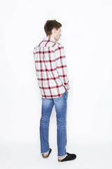 2016 S/S NUMBER (N)INE　FLY FLONT SHIRTS_FLANNEL OMBRE CHECK GRAYxRED 