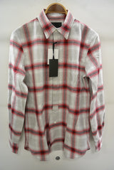 2016 S/S NUMBER (N)INE　FLY FLONT SHIRTS_FLANNEL OMBRE CHECK GRAYxRED 