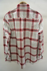 2016 S/S NUMBER (N)INE　FLY FLONT SHIRTS_FLANNEL OMBRE CHECK GRAYxRED 