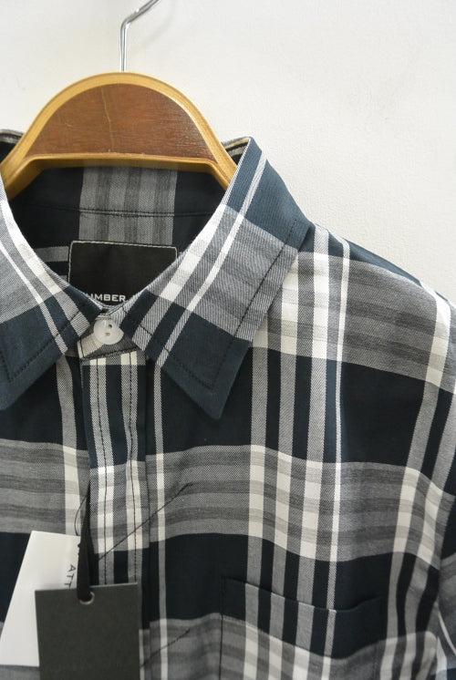 2016 S/S NUMBER (N)INE　FLY FLONT SHIRTS_TWILL CHECK BLACK
