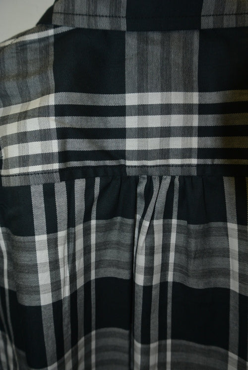 2016 S/S NUMBER (N)INE　FLY FLONT SHIRTS_TWILL CHECK BLACK