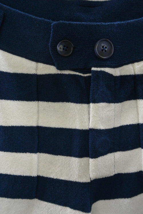 2016 S/S TMT BOUCLE BORDER KNIT SHORTS NAVY