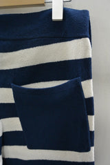 2016 S/S TMT BOUCLE BORDER KNIT SHORTS NAVY