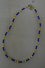 2016 S/S TMT NATURAL STONE×WHITE BEADS NECKLACE NAVY